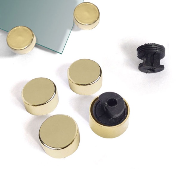 Комплект зеркалодержателей (4 шт), круглые, малые, модель 101-17, цвет пол. латунь (PB)