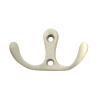 Мебельный крючок 2-рожковый, модель 907S, цвет белый (WW), маленький