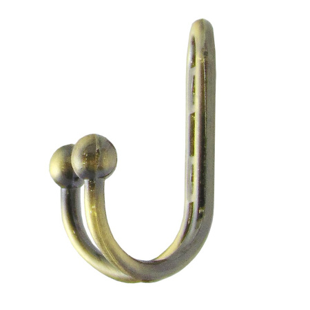 Мебельный крючок 2-рожковый, модель 656, цвет ант. бронза (AB), прутковый