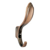 Мебельный крючок 2-рожковый, модель 127, овальный, цвет ант. медь (AC), усиленный