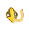 Мебельный крючок 1-рожковый, модель 952, ромб, цвет пол. латунь (PB)
