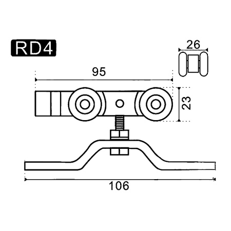 RD4-MSM-CP РОЛИКИ ДЛЯ РАЗДВИЖНЫХ СИСТЕМ