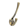 Мебельный крючок 2-рожковый, модель 3071, овальный, цвет ант. бронза (AB), усиленный