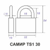 Навесной замок TS1 30, 5 анг. ключей, Самир Kilit
