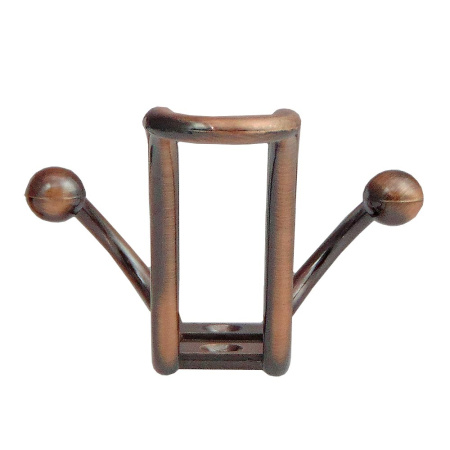 Мебельный крючок 3-рожковый, модель 655, цвет ант. медь (AC), прутковый