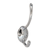 Мебельный крючок 2-рожковый, модель 2130, овальный, цвет пол. хром (CP)