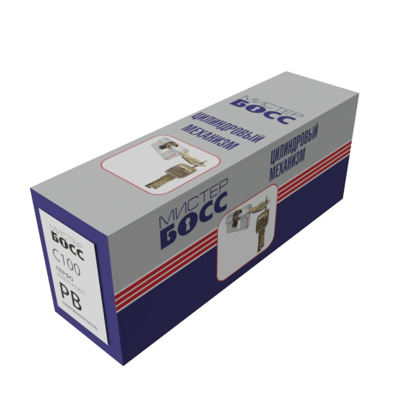 Цилиндровый механизм C100, тип: кл.-кл., 5 перфо кл., цвет: пол. латунь (PB), Мистер Босс Цилиндровый механизм C100, тип: кл.-кл., 5 перфо кл., цвет: пол. латунь (PB), Мистер Босс