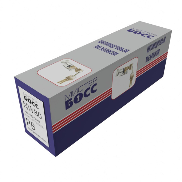 Цилиндровый механизм NW80, тип: кл.-верт., 5 анг. кл., цвет: пол. латунь (PB), Мистер Босс Цилиндровый механизм NW80, тип: кл.-верт., 5 анг. кл., цвет: пол. латунь (PB), Мистер Босс