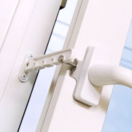 Оконный фиксатор-гребенка, пластик, короткий, модель 5203, цвет белый (WW)