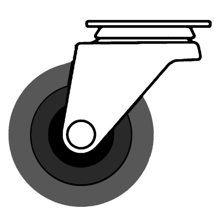 Колесо на платформе, модель 902, 100 мм, серое/синее