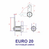 Почтовый замок, модель EURO, корпус 20, 2 анг. ключа, прямой ригель, Самир Kilit