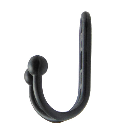 Мебельный крючок 2-рожковый, модель 656, цвет черный (BL), прутковый