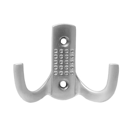Мебельный крючок 2-рожковый, перфо, модель 8020B, цвет пол. хром (CP), усиленный