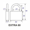 Навесной замок 60, 3 фин. ключа, EXTRA