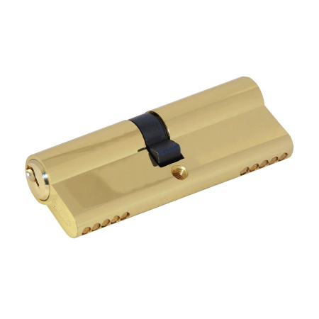 Цилиндровый механизм N90, тип: кл.-кл., 5 анг. кл., цвет: пол. латунь (PB), Самир-Цинк