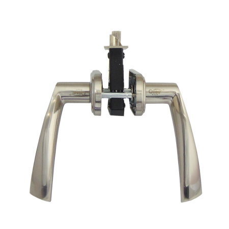 Дверной замок 405-57/45, кл.-верт., в сборе (с цилиндром), цвет мат. никель (SN)