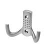 Мебельный крючок 2-рожковый, перфо, модель 8020B, цвет пол. хром (CP), усиленный