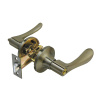 Комплект дверных ручек с защелкой 891-ET, с замком и фиксатором, для межк. дверей, цвет: ант. бронза (AB), Самир Килит