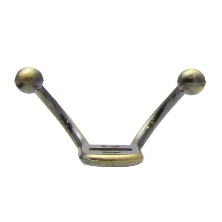 Мебельный крючок 2-рожковый, модель 656, цвет ант. бронза (AB), прутковый