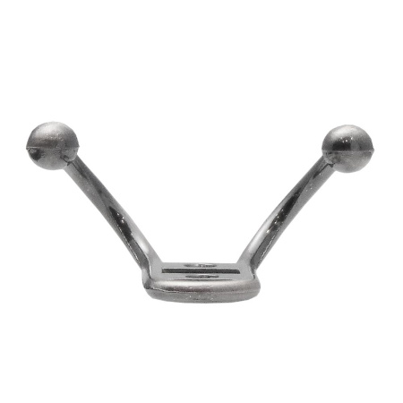 Мебельный крючок 2-рожковый, модель 656, цвет мат. никель (SN), прутковый