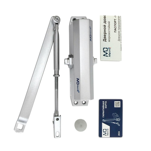 Дверной доводчик D100, цвет серебро (SL), МЕТРО