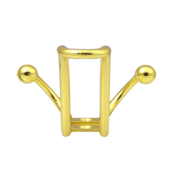 Мебельный крючок 3-рожковый, модель 655, цвет пол. латунь (PB), прутковый