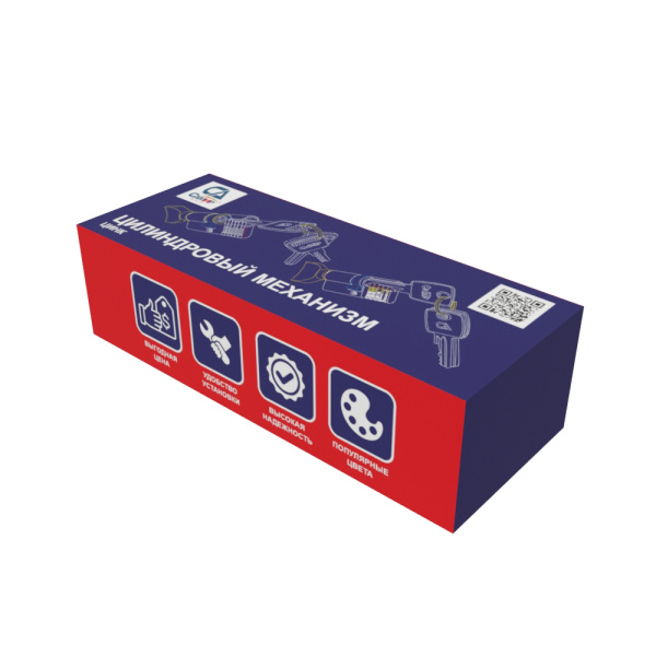 Цилиндровый механизм NW70, тип: кл.-верт., 5 анг. кл., цвет: мат. никель (SN), Самир-Цинк