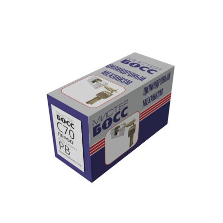 Цилиндровый механизм C70, тип: кл.-кл., 5 перфо кл., цвет: пол. латунь (PB), Мистер Босс