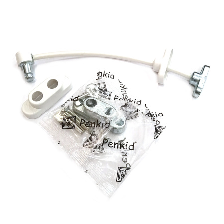 Оконный замок детский, с ключом и тросом, для пластиковых окон, модель Penkid cable, цвет белый (WW)