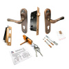 Дверной замок 504-57/45, кл.-верт., в сборе (с цилиндром), цвет ант. медь (AC)
