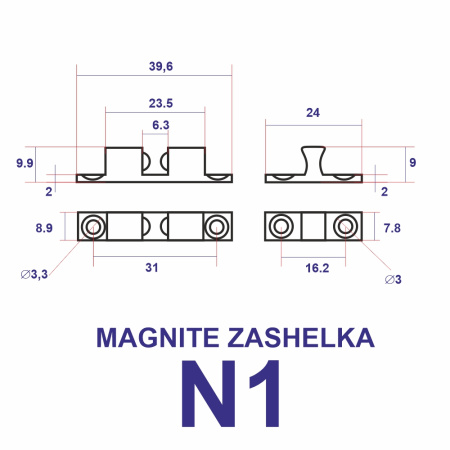 Пружинная защелка N1 39Х9