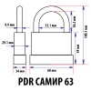 Навесной замок влагостойкий PDR 63, 5 анг. ключей, Самир Kilit