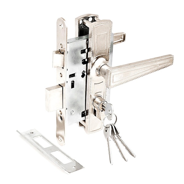 Дверной замок Зенит ЗВ4-3 ГА, цвет галв. никель