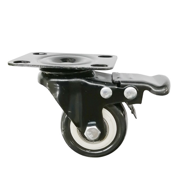 Колесо на платформе со стопором, модель 803, 38 мм, черное