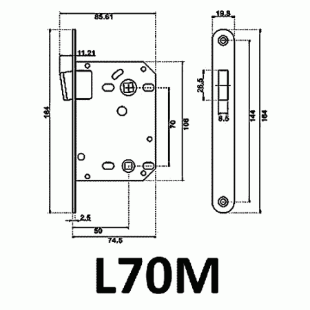 ЗАЩЕЛКА МАГНИТНАЯ L70M PB