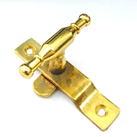 Оконная завертка (форточная), металлическая, модель ЗФ-1, цвет пол. латунь (PB)