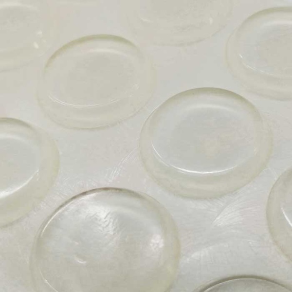 Набор круглых подпятников силиконовых прозрачных (12 шт), толщина 3*18 мм