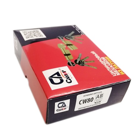 Цилиндровый механизм CW80, тип: кл.-верт., 5 перфо кл., цвет: пол. латунь (PB), Самир-Латунь