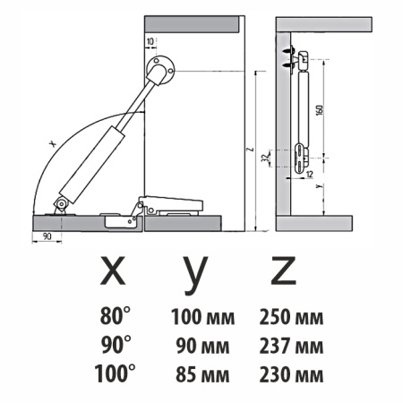 ГАЗЛИФТ СЕКРЕТЕРНЫЙ GLIFT-S 8