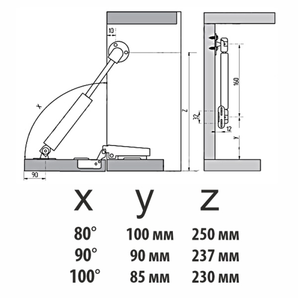 ГАЗЛИФТ СЕКРЕТЕРНЫЙ GLIFT-S 5