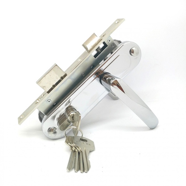 Дверной замок Зенит ЗВ7-70.04-02, цвет хром