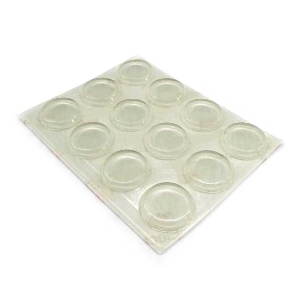 Набор круглых подпятников силиконовых прозрачных (12 шт), толщина 3*18 мм