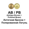 Дверная ручка на круг. накладке, модель R500A, цвет ант. бронза/пол. латунь (AB/PB)
