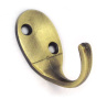 Мебельный крючок 1-рожковый, модель 951, овальный, цвет ант. бронза (AB)
