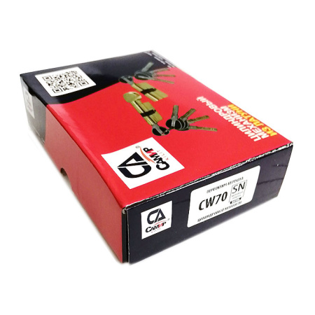 Цилиндровый механизм CW70, тип: кл.-верт., 5 перфо кл., цвет: мат. никель (SN), Самир-Латунь