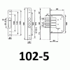 Дверной врезной механизм, круглый ригель, модель 102-5, 5 крест. кл.