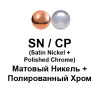 Дверная ручка на круг. накладке, модель R418, цвет мат. никель/пол. хром (SN/CP)