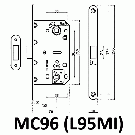 ЗАЩЕЛКА МАГНИТНАЯ MC96 (L95MI) SN ЗАЩЕЛКА МАГНИТНАЯ MC96 (L95MI) SN