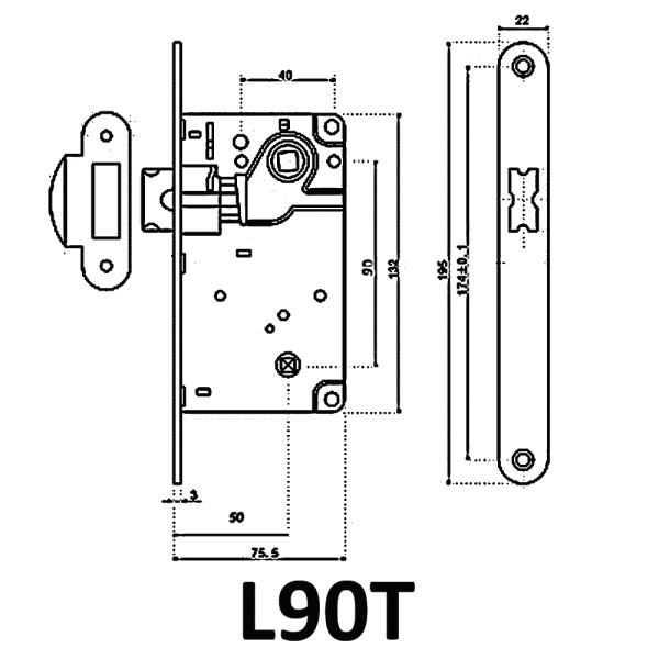 КЛАССИЧЕСКАЯ ЗАЩЕЛКА L90T PB