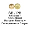 Дверная ручка на круг. накладке, модель R413, цвет мат. латунь/пол. Латунь (SB/PB) Дверная ручка на круг. накладке, модель R413, цвет мат. латунь/пол. Латунь (SB/PB)